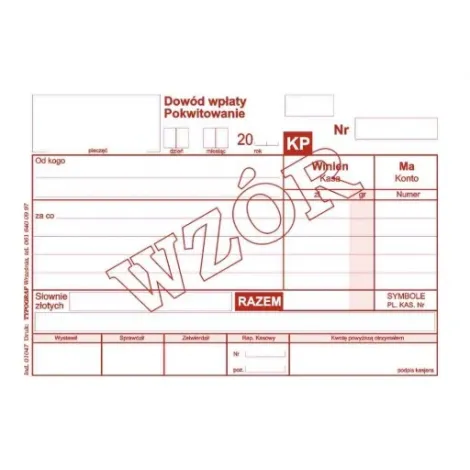 Druk Typograf Dowód Wpłaty A6/80 - 2